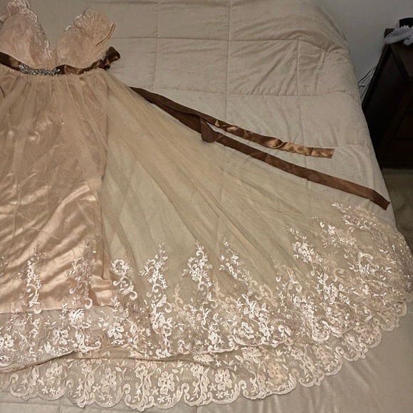 Cream Colored Wedding/ Bridesmaid/Prom Gown - Picture 11 of 16